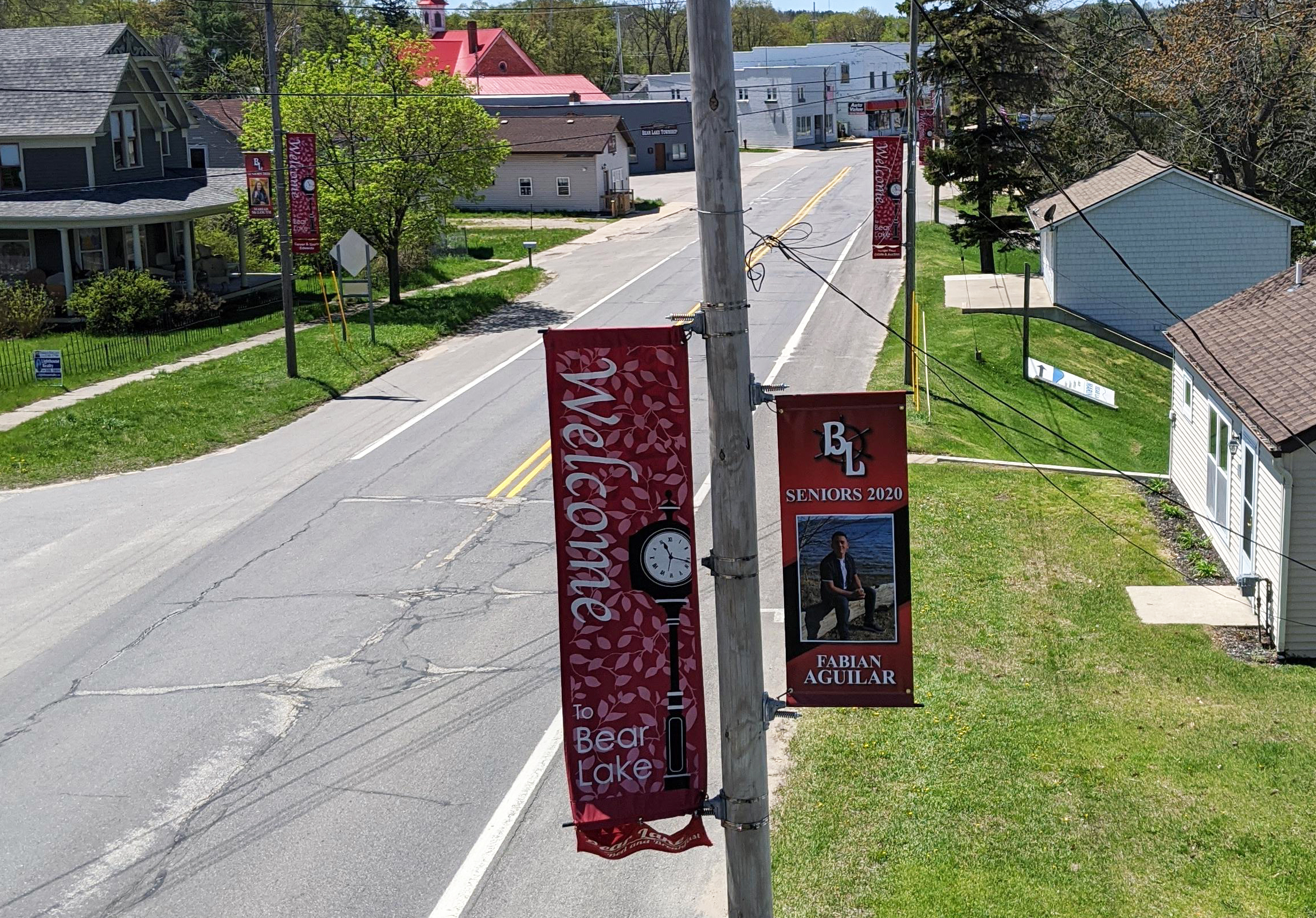 Bear Lake Grad Light Pole Banners | BannerSaver Banner Brackets