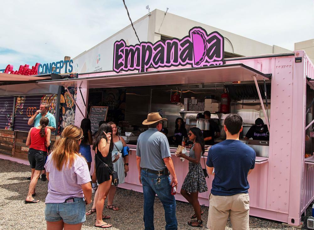 Shipping container empanada stand