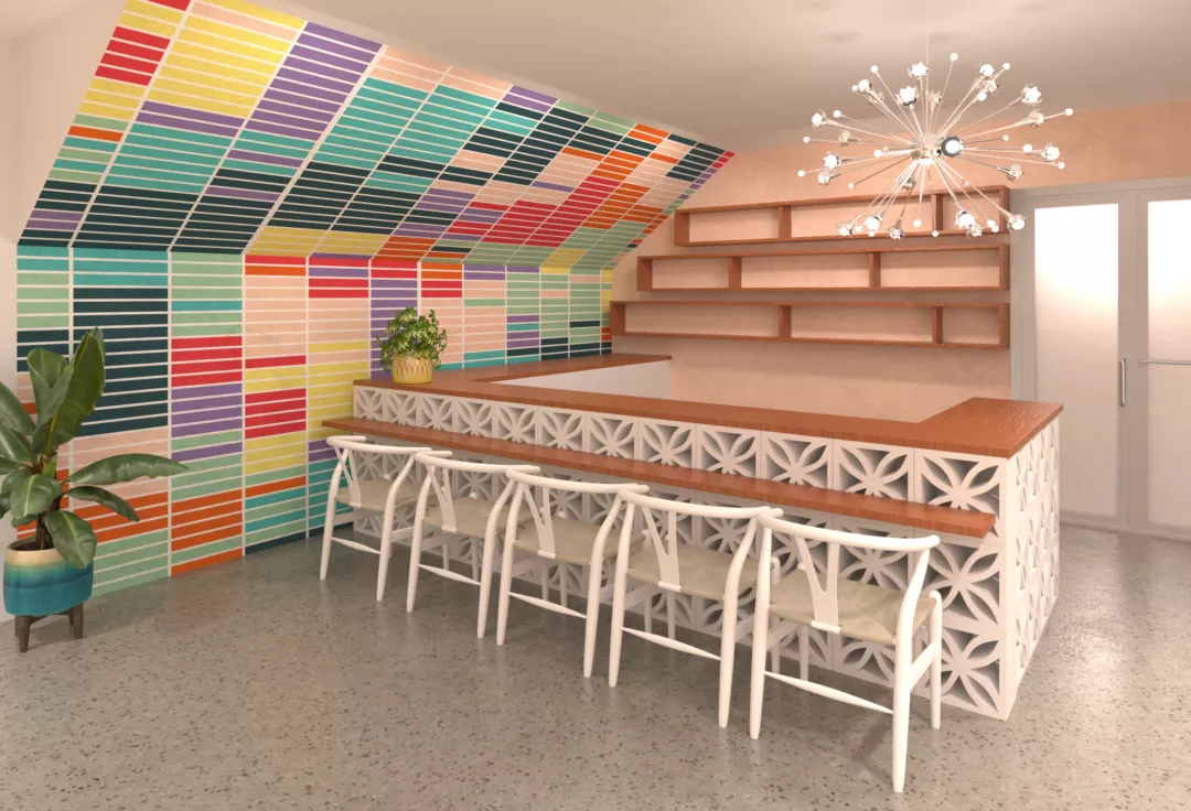 Custom Retail Fixtures | Wooden Countertop Bar