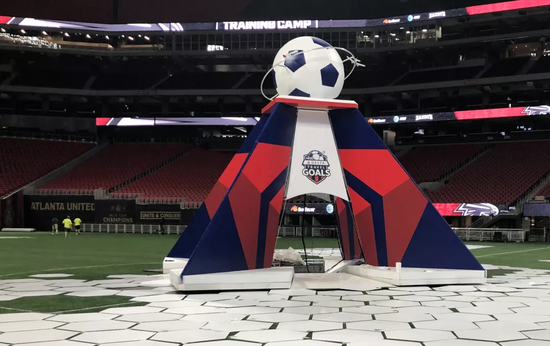 Foam3D Soccer Ball, Aluminum Framing, and Painted Coroplast