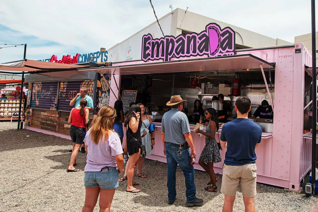 BoxPop Shipping Container for an Empanada Stand