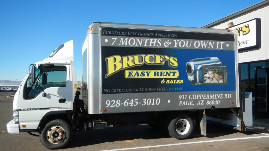 Custom Truck Skin Graphics on a Delivery Truck
