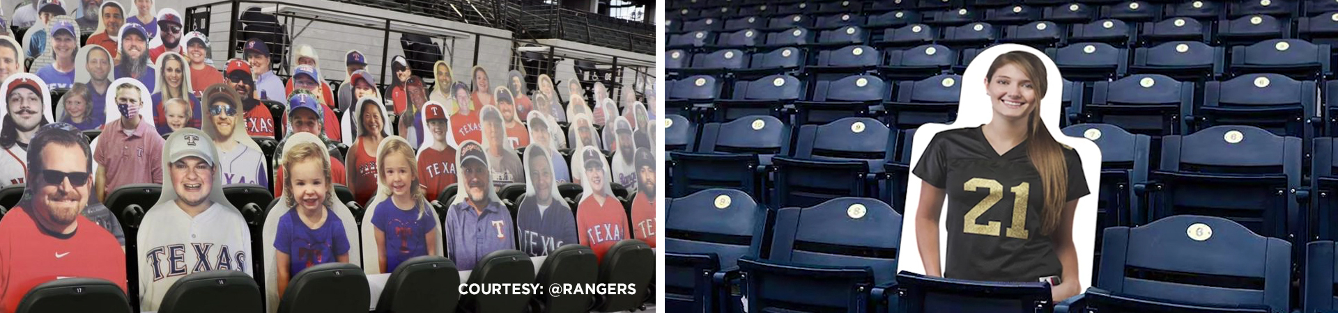 Fan cutouts and custom printed fan photo cutouts for stadium seats.