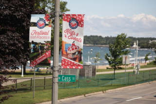 TC Cherry Festival Light Pole Banners and Brackets | Customizable Pole Banners