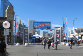 Truss Structure at Austin Fan Fest | Flags and Truss Signs