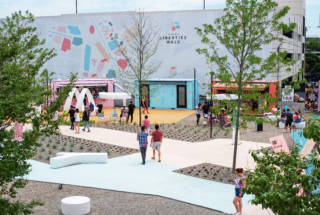 Shipping Container Park Full of Custom Shipping Containers for Retail, Food, Beverage, and More