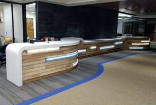 Custom Reception Desk with Lighting | Custom Office Fixtures