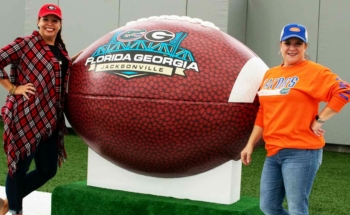 Large custom foam 3d football for Florida Georgia Football game