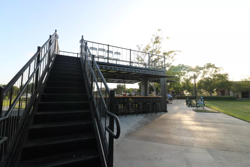 Container Bar and Rooftop Deck | Two Story Popup Bar