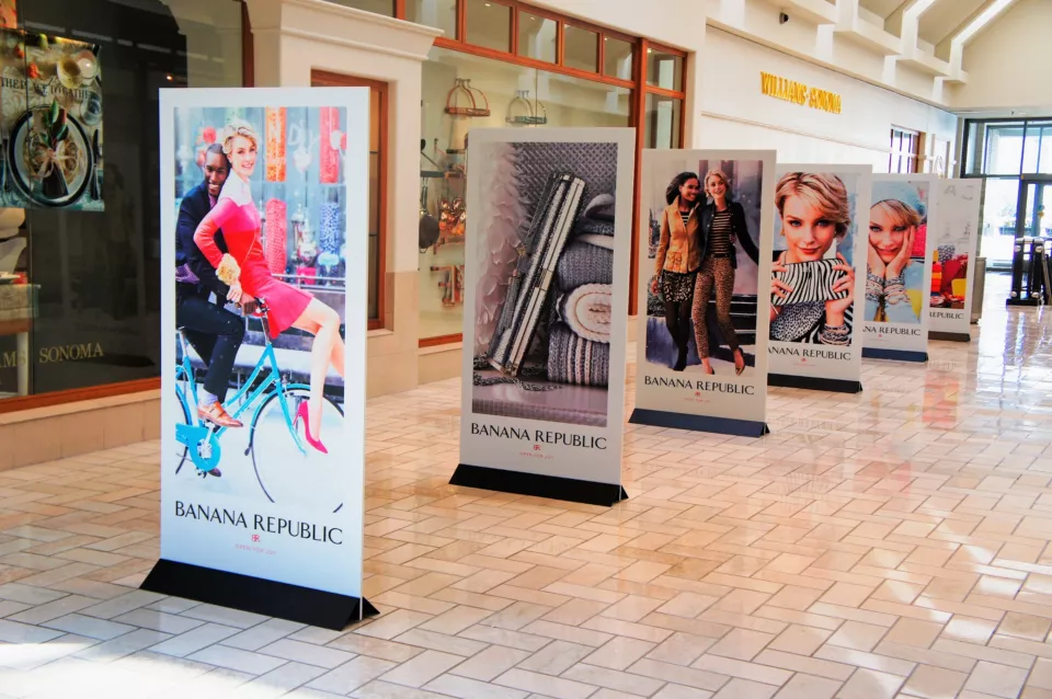 Mall Standees | Borderless Standing Signage