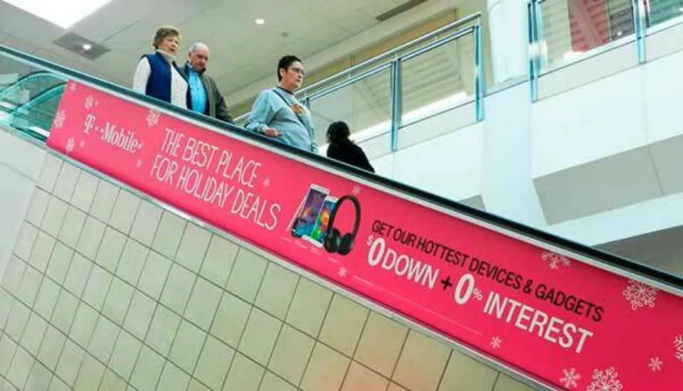 Escalator Handrail Decal | Advertisements in Unused Space