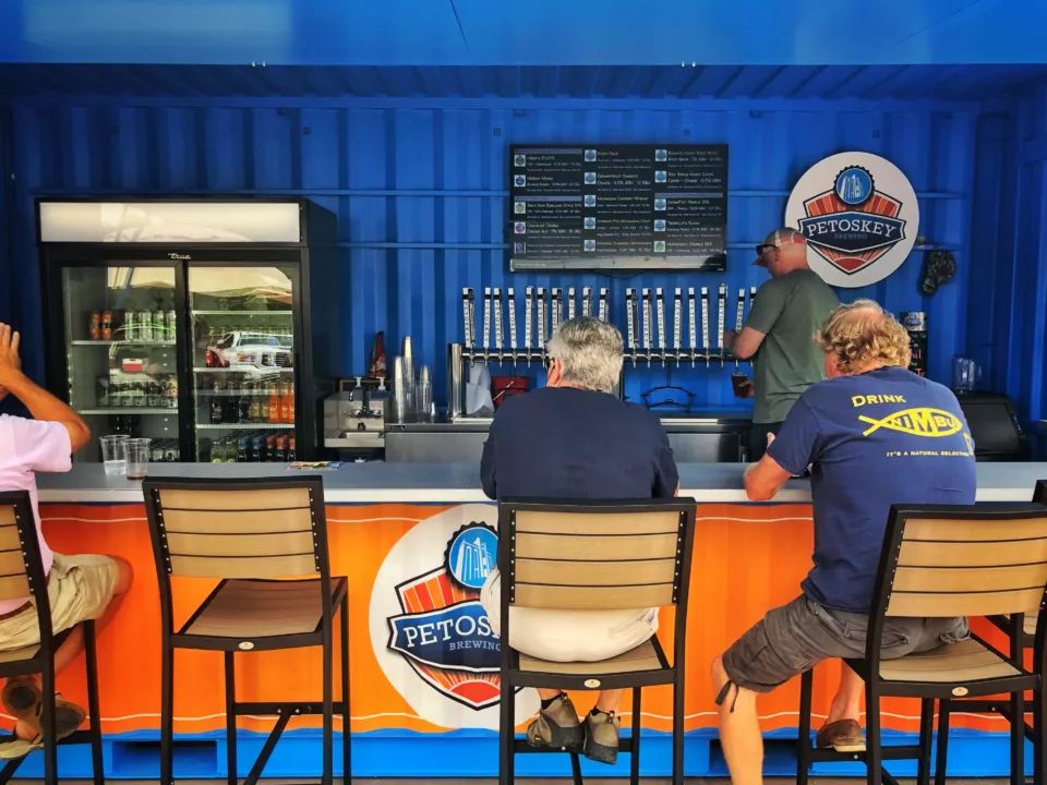 Petoskey Brewing Container Closeup | Semi-Permanent Outdoor Bar