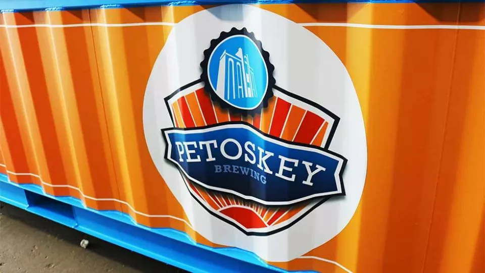 Logo Decal on Shipping Container Bar