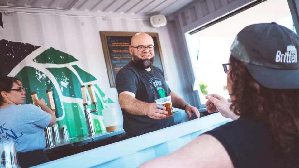 Custom Shipping Container Brewery | Four Fathers Brewing BoxPop