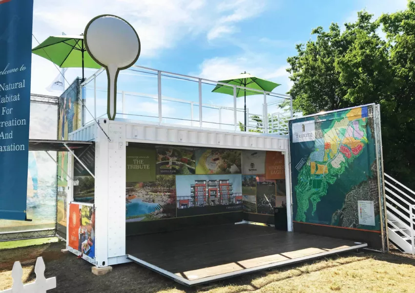 A Shipping Container for a Sponsor at the LPGA | BoxPop with Foam Prop and Signage