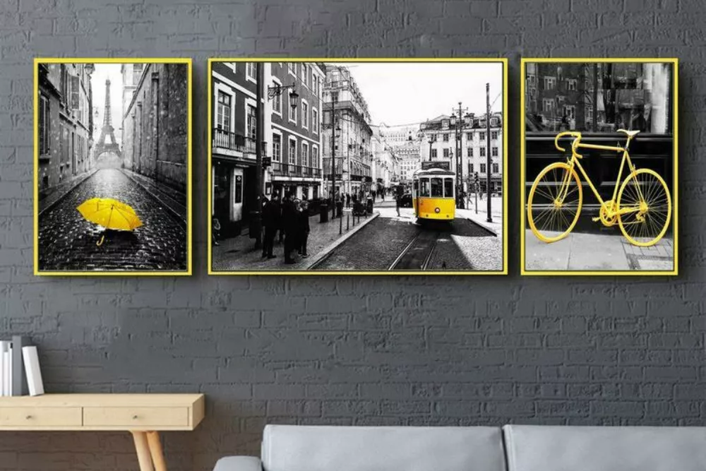 Gray and Yellow Paintings | Modern Home Decoration