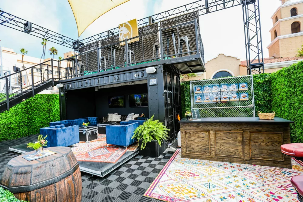 Box Pop Shipping Container Octagon Kaaboo MGM Resorts | Shipping Container Lounge