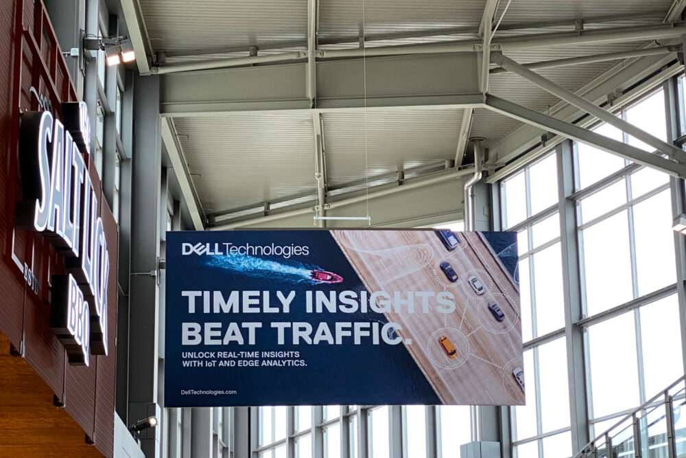 Austin Bergstrom International Airport Clear Channel Banner Drop Dell Technologies 001