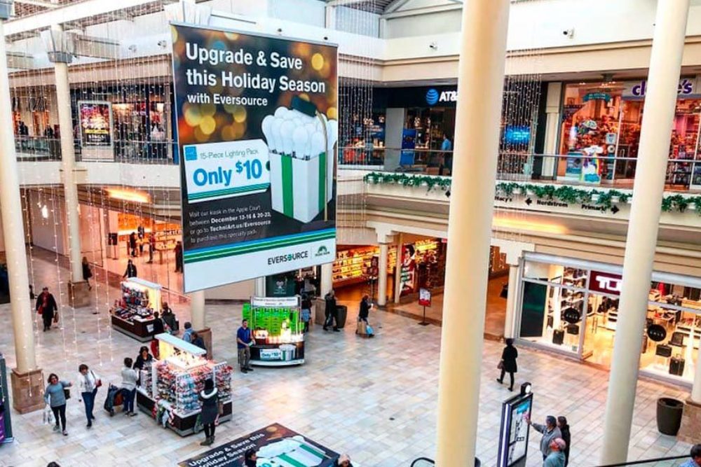 Banner Drop Hoists Mall Ceiling Banners