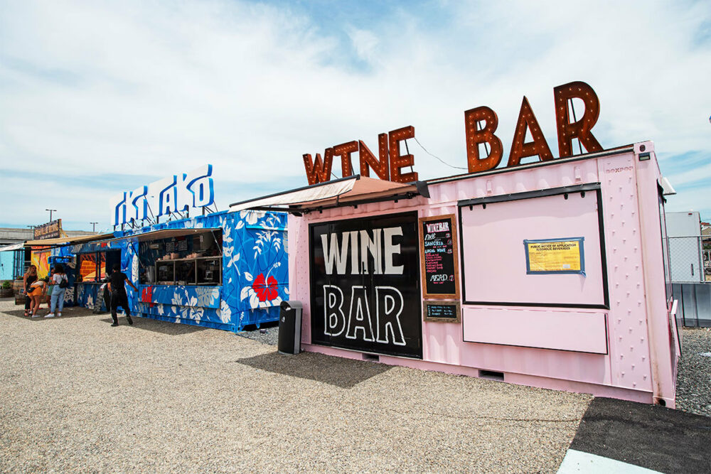 Custom shipping container wine bar