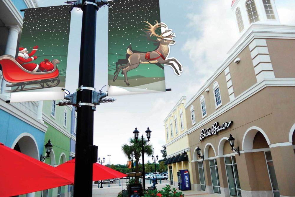 Holiday Retail Display Ideas 5 Holiday Pole Banners Shape v6