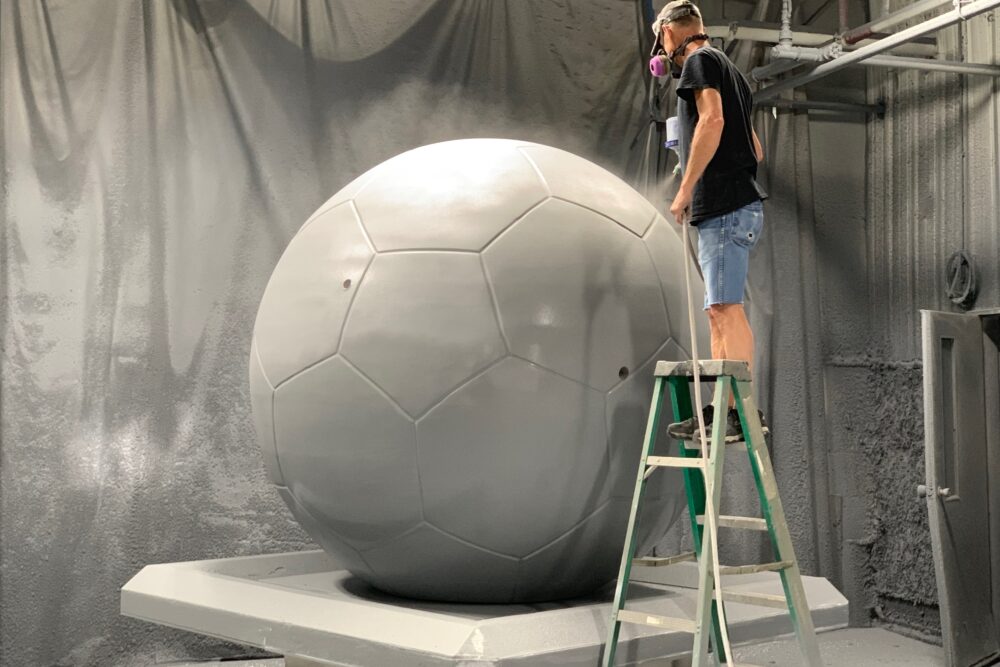 Foam3D Soccer Ball in Paint Booth