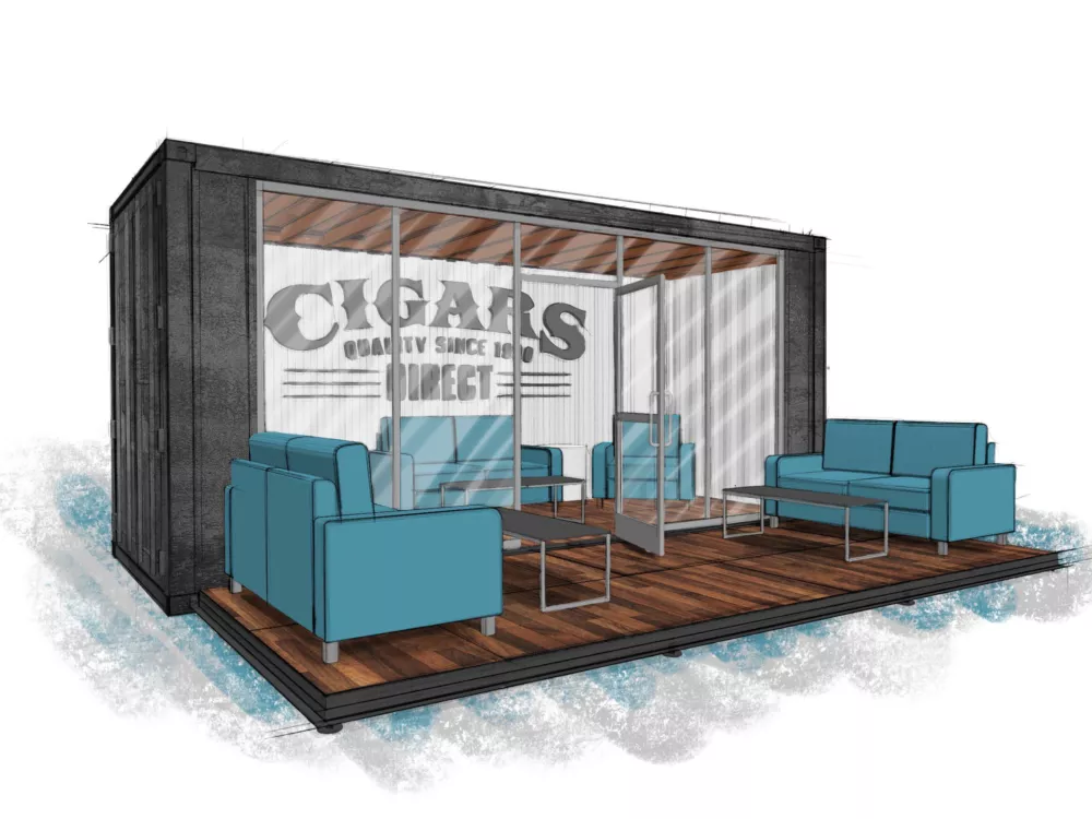 BoxPop Retail Ideas | Shipping Container Cigar Bar