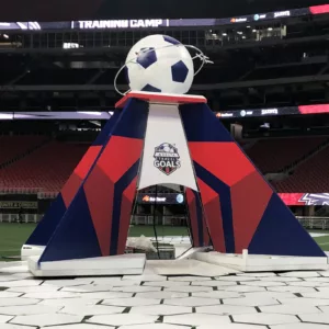 Foam3D Soccer Ball, Aluminum Framing, and Painted Coroplast