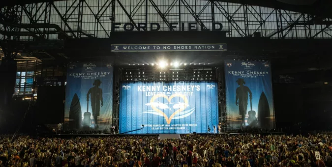 Kenny Chesney Fabric Backdrop at Ford Field
