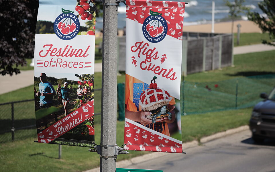TC Cherry Festival Light Pole Banners and Brackets 12