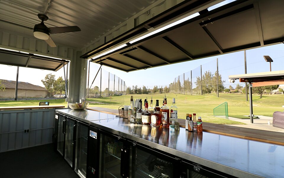 Golf Course Pop-Up Food Stand | BoxPop with Bar and Awning