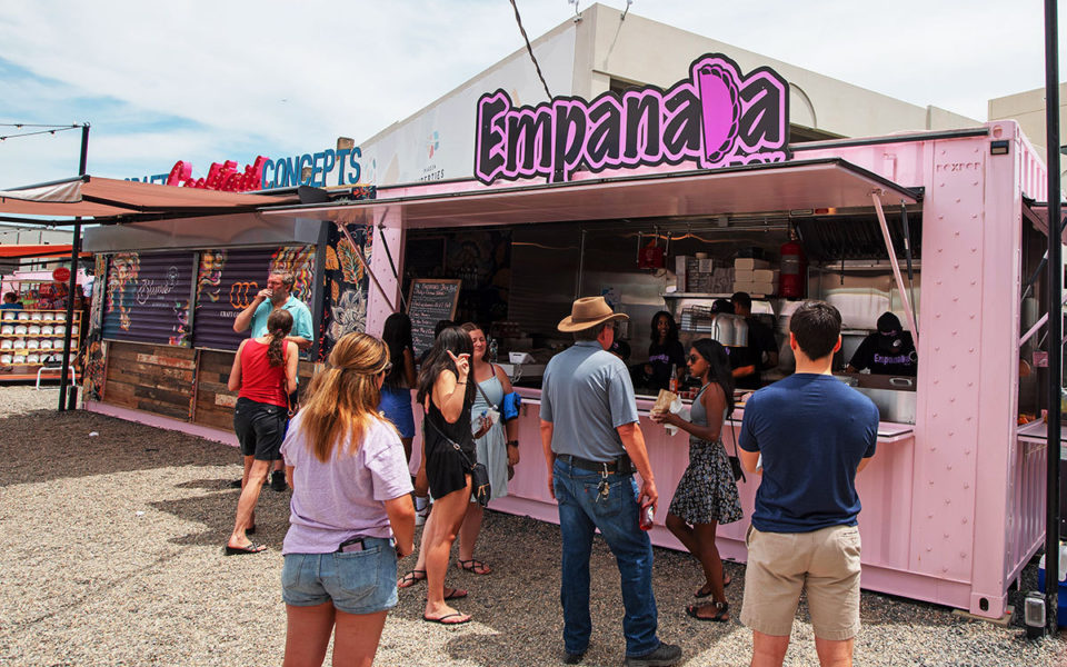 BoxPop Shipping Container for an Empanada Stand