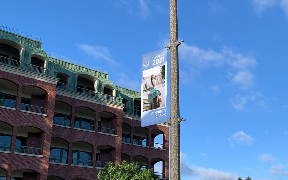 High School Light Pole Banners | Easy Install Pole Banner Brackets