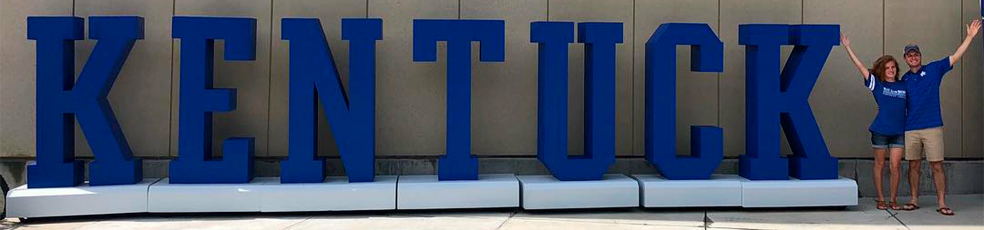 3-D foam letters set up as photo-op for the University of Kentucky.