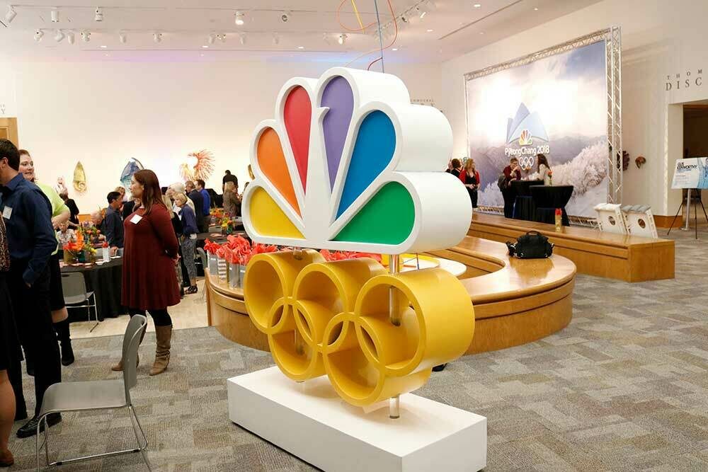 Large foam 3d photo prop of the NBC Olympics logo
