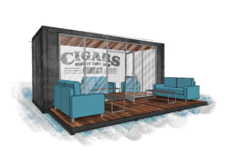 BoxPop Retail Ideas | Shipping Container Cigar Bar
