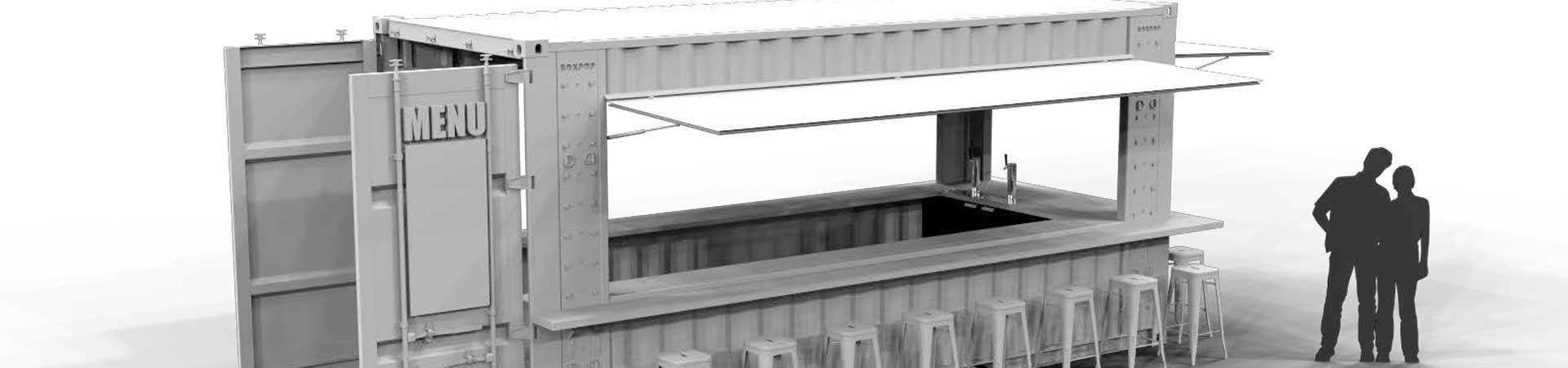 Custom box pop shipping container rendering of a basic shipping container bar.