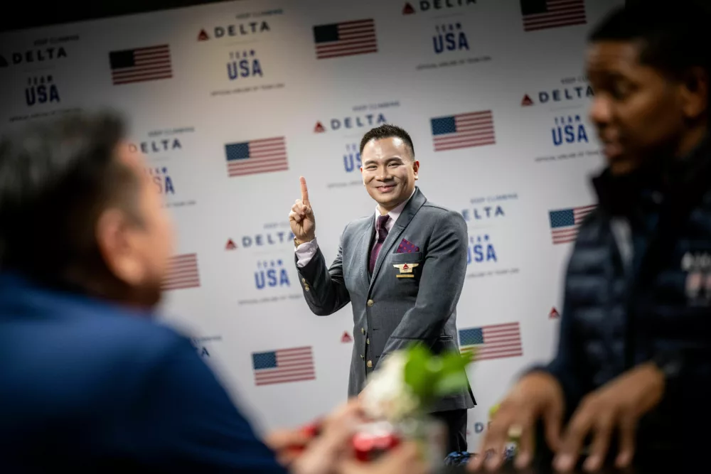 Backdrop Delta Team USA Pan American Games Lounge