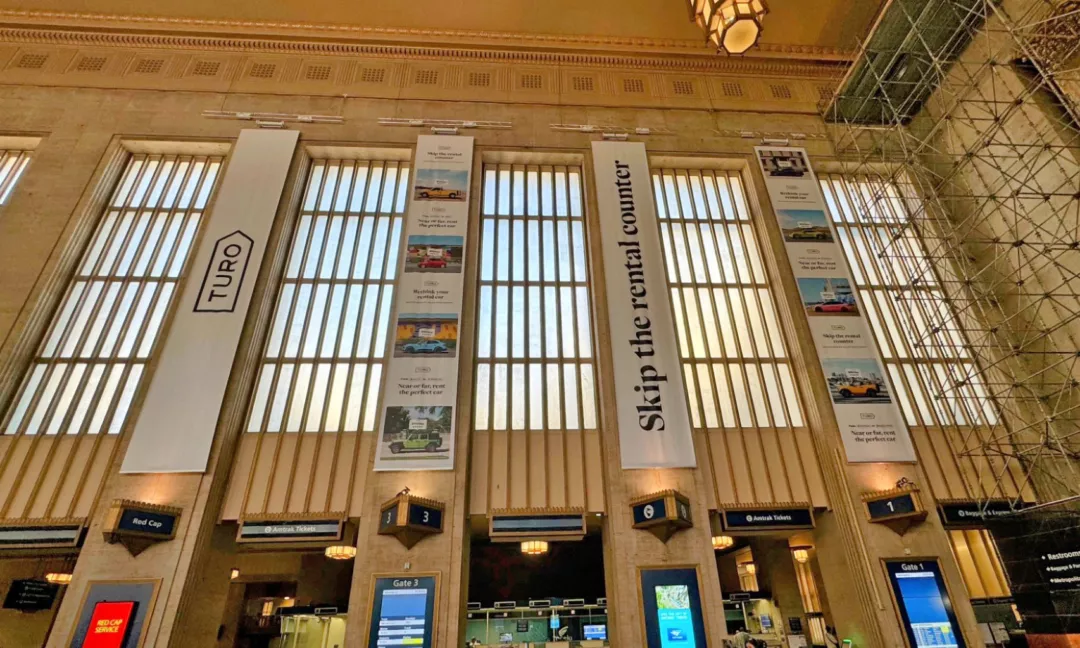 Amtrack Penn Station Banner Drop